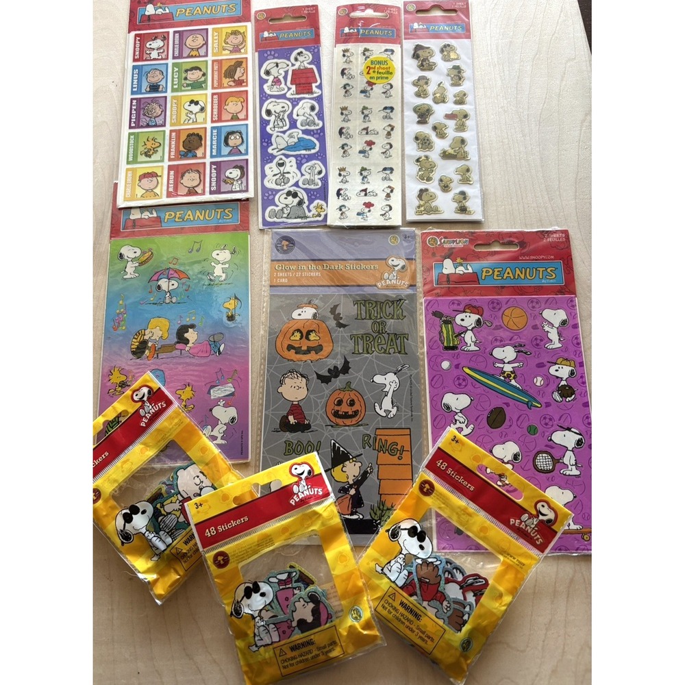 Vtg Sandylion Sticker LOT of 10 Packs Sealed All Peanuts Gang Snoopy
